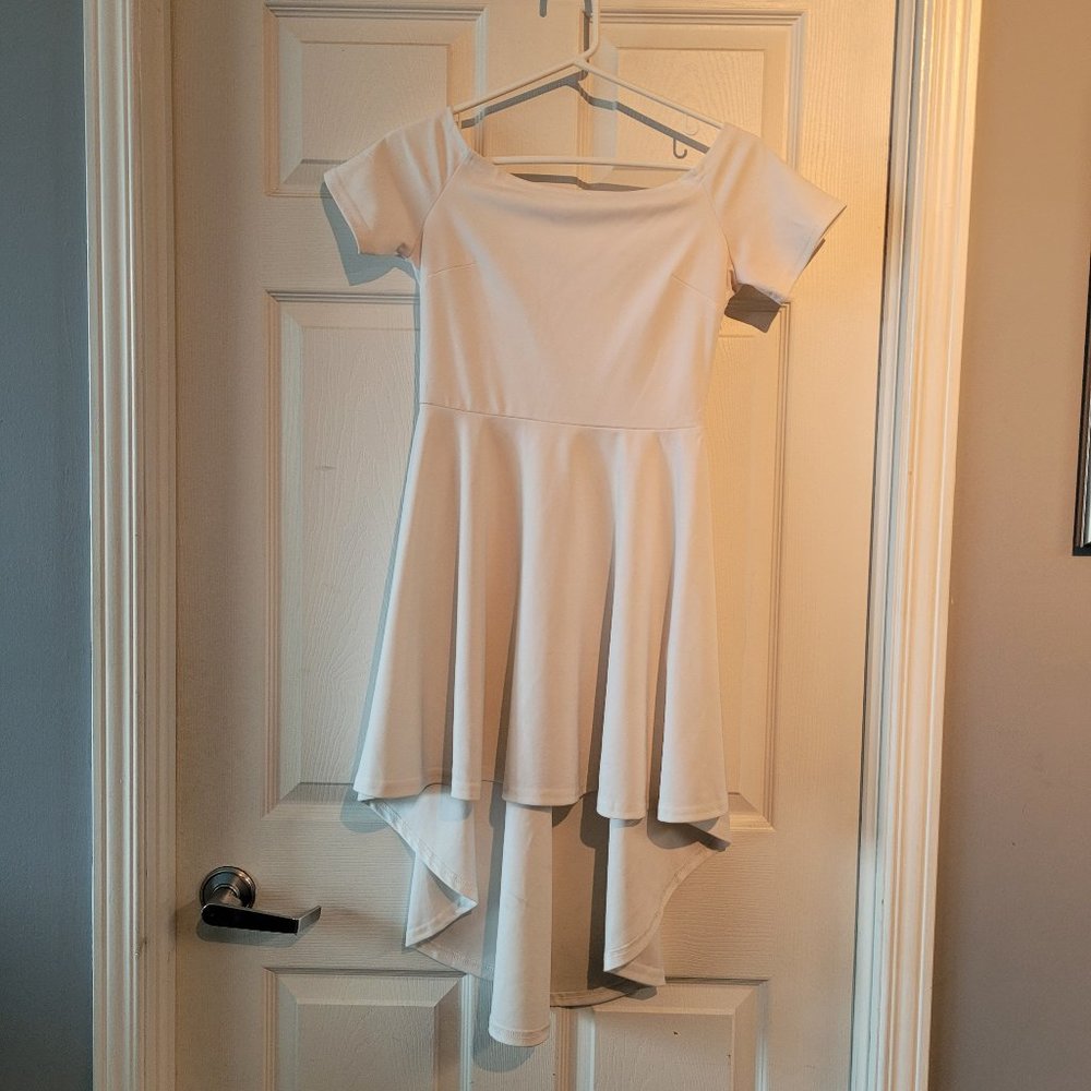 White high low dress spandex